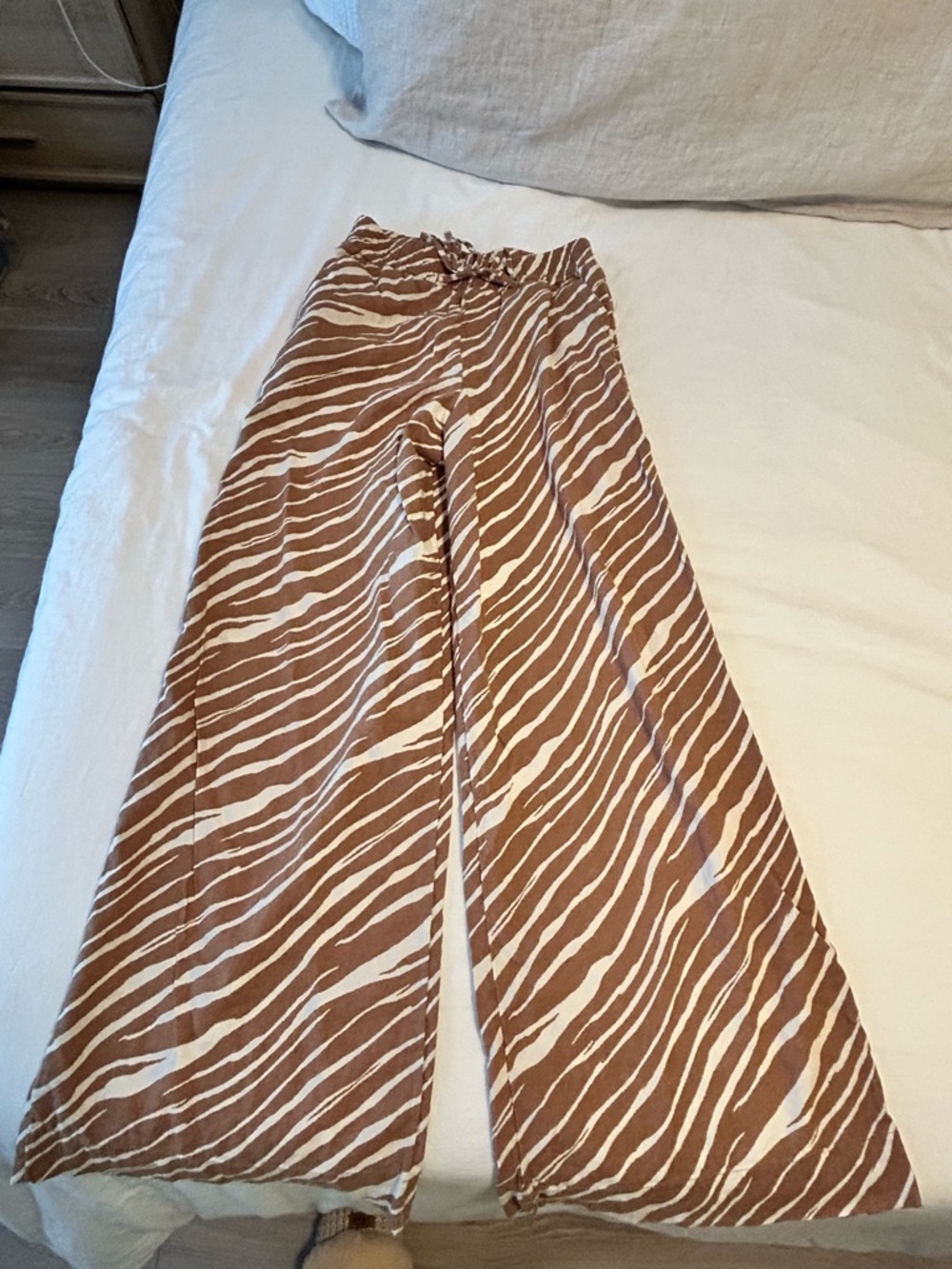 a new day Brown and Cream Zebra-Stripe Wide-Leg Pants